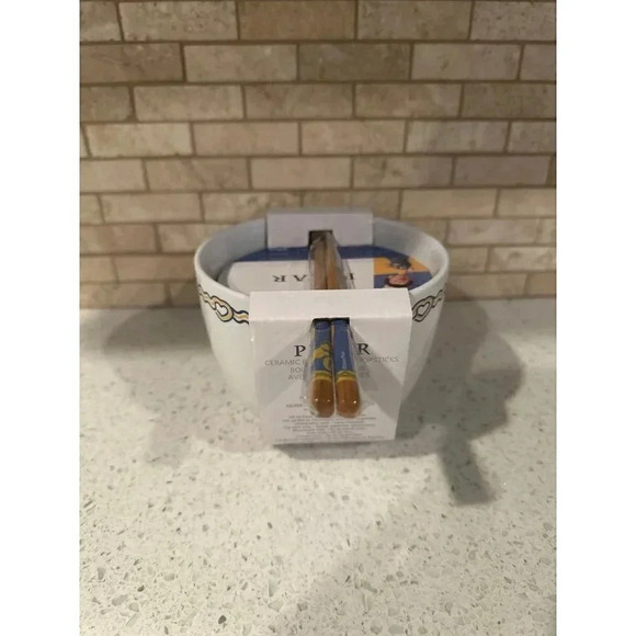 New Disney Pixar Ratatouille 20-Ounce Ceramic Ramen Bowl and Chopstick Set - Picture 2 of 5